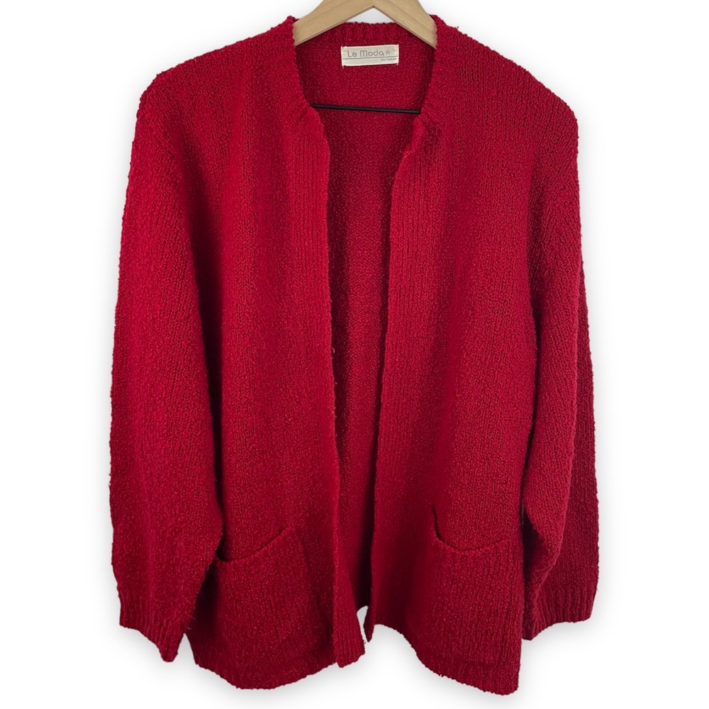 Vintage Le Moda Knitwear Red Cardigan No Size Tag